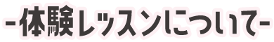 体験レッスンについて